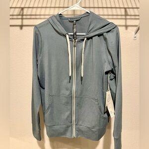 NWT Vuori Halo 2 Smoke Blue Heather Zip-Up Hoodie